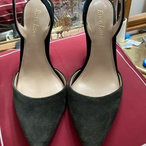 Essex Lane charcoal gray sling back high heels